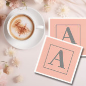 Peach Monogramm Serviette