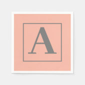 Peach Monogramm Serviette (Vorderseite)