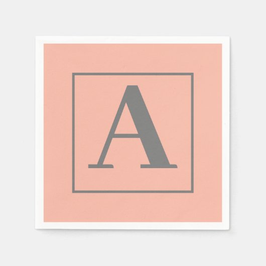 Peach Monogramm Serviette (Vorderseite)