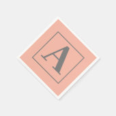 Peach Monogramm Serviette (Ecke)