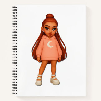 Peach Moon Hoodie Fashion Doll Notebook Notizblock
