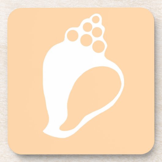 Peach-Muschel Getränkekasten Getränkeuntersetzer (Vorderseite)