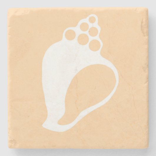 Peach Muschel Stone Untersetzer (Vorderseite)