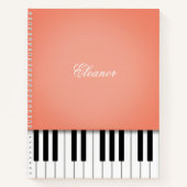 Peach Music Keyboard Custom Notebook Notizblock (Vorderseite)