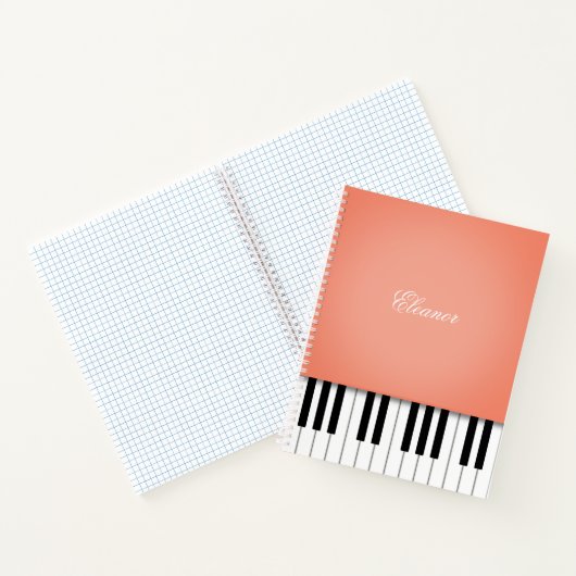 Peach Music Keyboard Custom Notebook Notizblock (Innenseite)