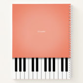 Peach Music Keyboard Custom Notebook Notizblock (Rückseite)
