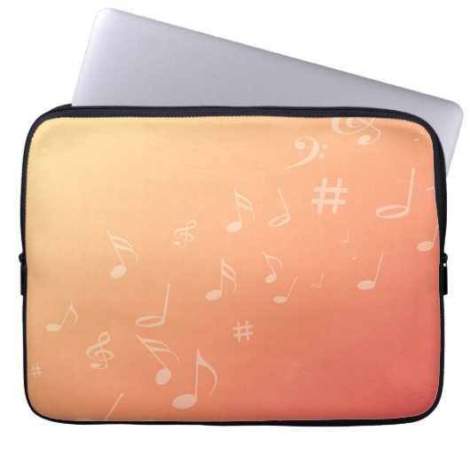 Peach Music Laptopschutzhülle (Vorderseite)