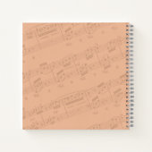 Peach Music Sheet Monogram Notizblock (Rückseite)