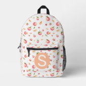Peach-Muster Bedruckter Rucksack (Vorderseite)