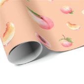 Peach-Muster Geschenkpapier (Rolleneckpunkt)