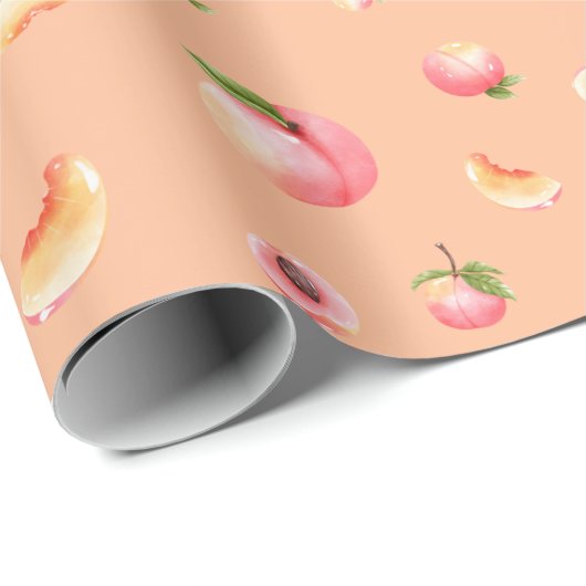 Peach-Muster Geschenkpapier (Rolleneckpunkt)