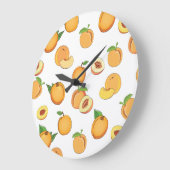 Peach-Muster Große Wanduhr (Winkel)