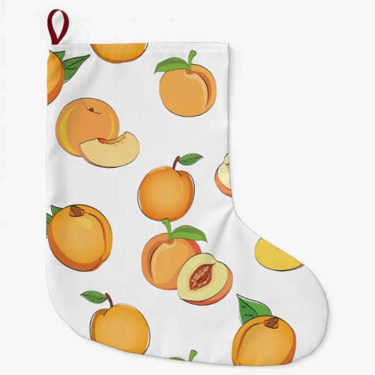 Peach-Muster Großer Weihnachtsstrumpf (Vorderseite)