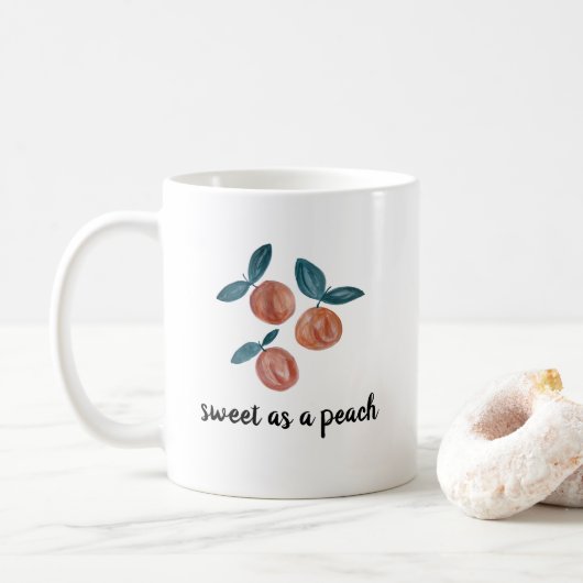 Peach Muster Malerei Vintag Kaffee Tasse (Mit Donut)
