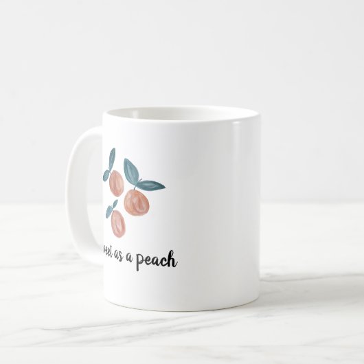 Peach Muster Malerei Vintag Kaffee Tasse (Vorderseite Links)