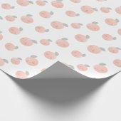Peach Muster Niedlich Kawaii Weiß & Pink Geschenkpapier (Ecke)