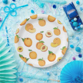 Peach-Muster Pappteller (Party)