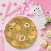 Peach-Muster Pappteller (Party)