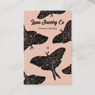 Peach Mystical Luna Moth Juwelier Button Business Visitenkarte