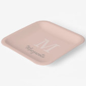 Peach Name and Initial Monogram Paper Tellers Pappteller (Gewinkelt)