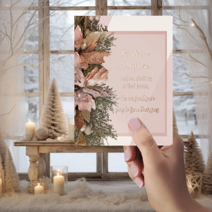 Peach Nativity Christmas Foil Post Card Folie Einladungspostkarte