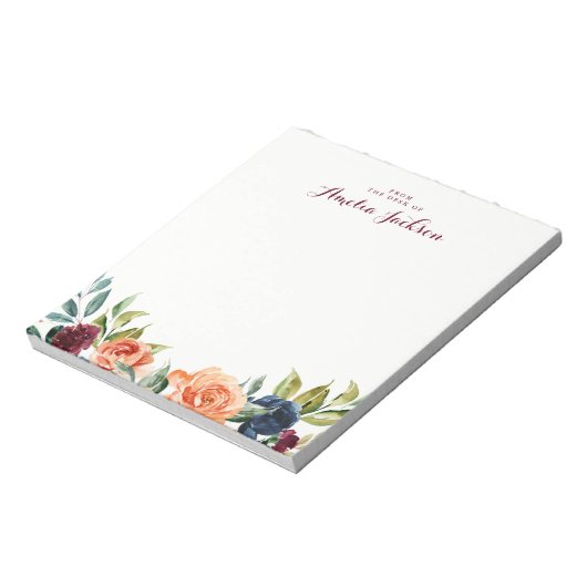 Peach Navy Personalisiert Notepad Stationierung Notizblock (Rotiert)