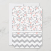 Peach Navy und Gray Zig Zag Typografy Wedding Einladung (Rückseite)