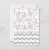 Peach Navy und Gray Zig Zag Typografy Wedding Einladung (Rückseite)