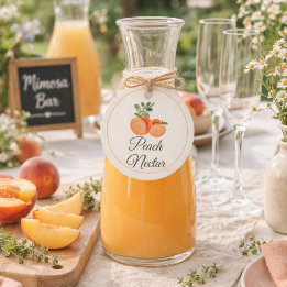 Peach Nectar Mimosa Bar Bottle Geschenkanhänger