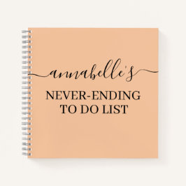 Peach nie Ending to Do List Notebook Notizblock