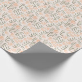 Peach Niedlich Floral Pastete Geschenk Geschenkpapier (Ecke)