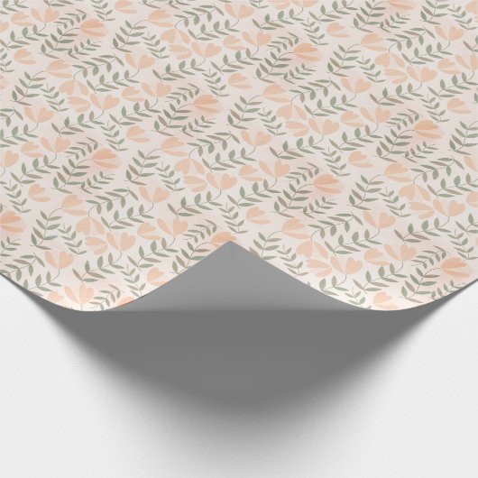 Peach Niedlich Floral Pastete Geschenk Geschenkpapier (Ecke)