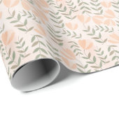 Peach Niedlich Floral Pastete Geschenk Geschenkpapier (Rolleneckpunkt)