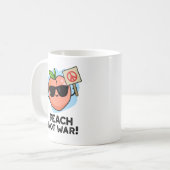 Peach Not War Funny Fruit Puff Kaffeetasse (Vorderseite Links)