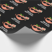 Peach Not War Funny Fruit Pun Dark BG Geschenkpapier (Ecke)
