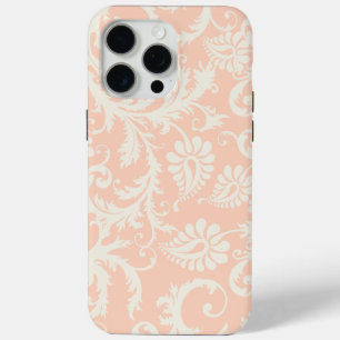 Peach & Off White Damask Blumenmuster Case-Mate iPhone Hülle