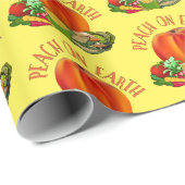 Peach on Earth Funny Christmas Geschenkpapier (Rolleneckpunkt)