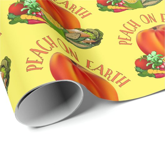 Peach on Earth Funny Christmas Geschenkpapier (Rolleneckpunkt)