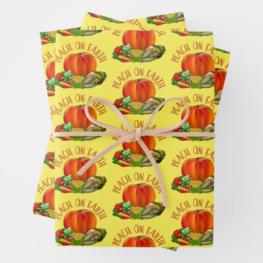 Peach on Earth Funny Christmas Geschenkpapier Set (Beispiel)