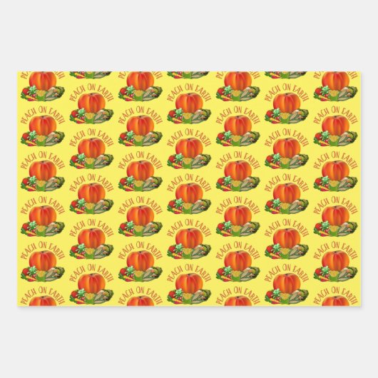 Peach on Earth Funny Christmas Geschenkpapier Set (Vorderseite)
