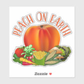 Peach on Earth Funny Christmas Puff Aufkleber (Blatt)