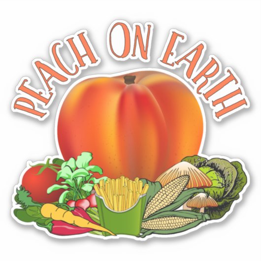 Peach on Earth Funny Christmas Puff Aufkleber (Vorderseite)