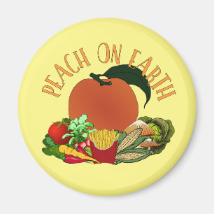 Peach on Earth Funny Christmas Puff Magnet