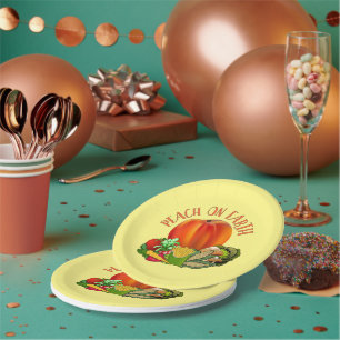 Peach on Earth Funny Christmas Puff Pappteller