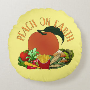 Peach on Earth Funny Christmas Puff Rundes Kissen