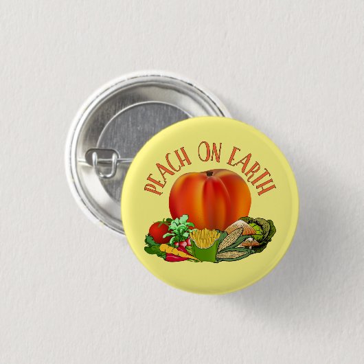 Peach on Earth Funny Christmas Pup Button (Vorne & Hinten)