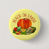Peach on Earth Funny Christmas Pup Button (Vorderseite)