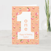 Peach ONE Happy Birthday Card Karte (Vorderseite)