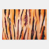 Peach Orange Animal Print Aquarell Geschenkpapier Set (Vorderseite 2)