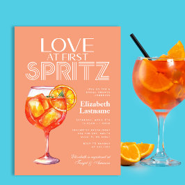 Peach Orange Aperol Spritz Brautparty Einladung